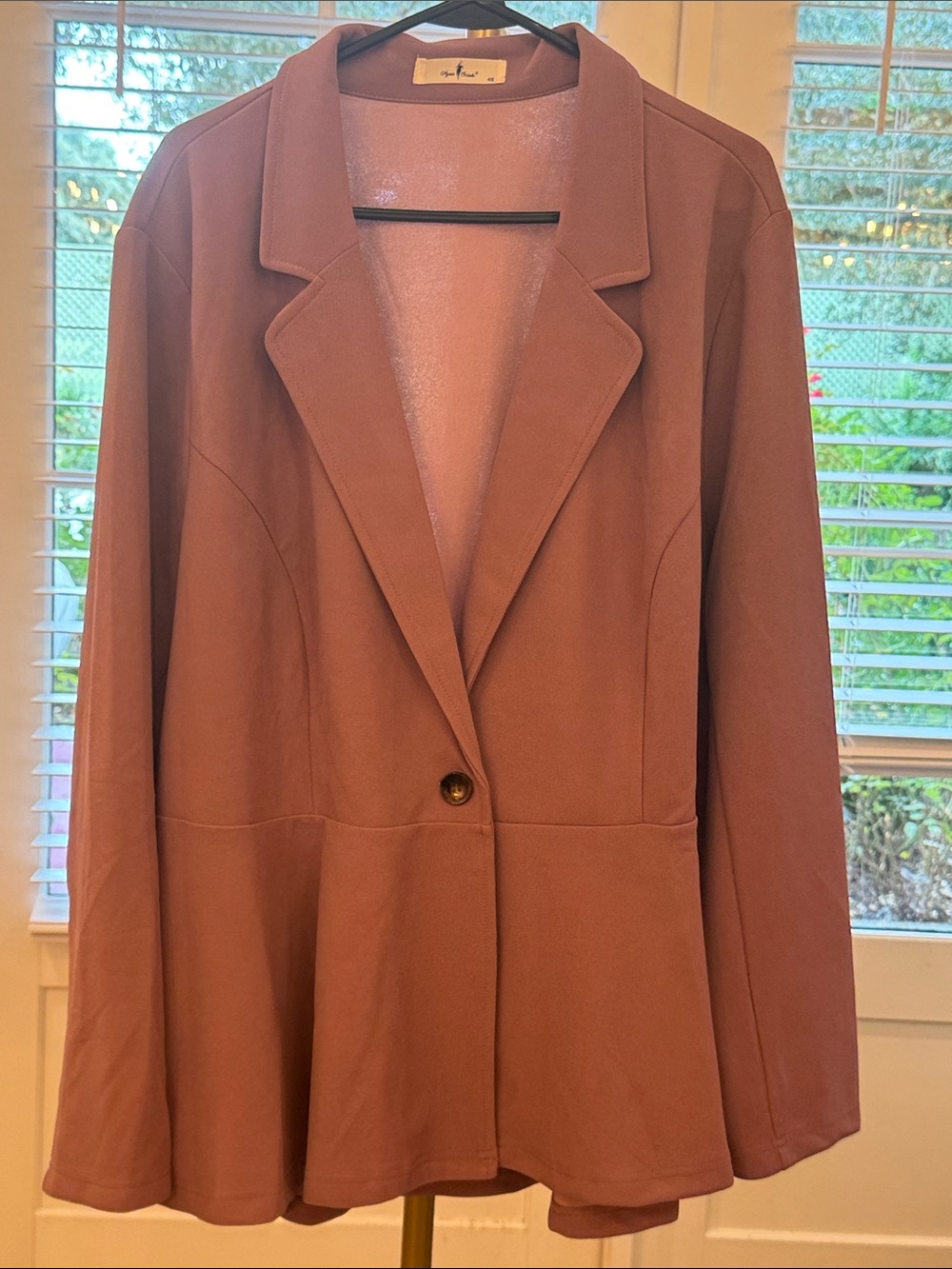 Women's Lilac Purple Single-Button Peplum Blazer
